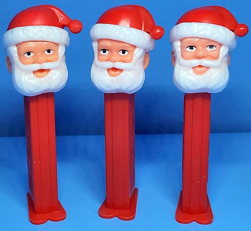 Vintage 1980 Pez Dispenser Santa Claus Christmas Toy Candy Set Of 3 See Pictures